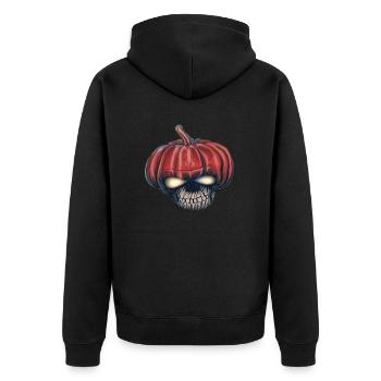Scary Pumpkin Skull Face - Halloween Edition - Unisex Premium Organic Zip Hoodie - black - Back - Nico (187cm)