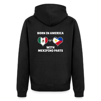 Philippinen Filipino Mexiko Herz DNA I Geschenk - Unisex Premium Bio Zip Hoodie - Schwarz - Hinten - Nico (187cm)