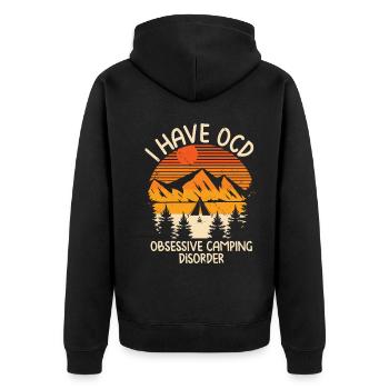 Camping - Veste à capuche bio Premium Unisexe - noir - Dos - Nico (187cm)
