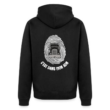 dans mon adn - Veste à capuche bio Premium Unisexe - noir - Dos - Nico (187cm)