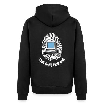 mon adn - Veste à capuche bio Premium Unisexe - noir - Dos - Nico (187cm)