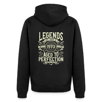 Né en 1973 Cadeau d’anniversaire Legends - Veste à capuche bio Premium Unisexe - noir - Dos - Nico (187cm)