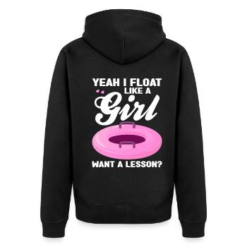 Wildwasser Rafting | Paddeln Schlauchboot Geschenk - Unisex Premium Bio Zip Hoodie - Schwarz - Hinten - Nico (187cm)