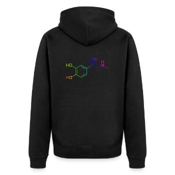 Adrenaline molecule - rainbow colors - Unisex Premium Organic Zip Hoodie - black - Back - Nico (187cm)