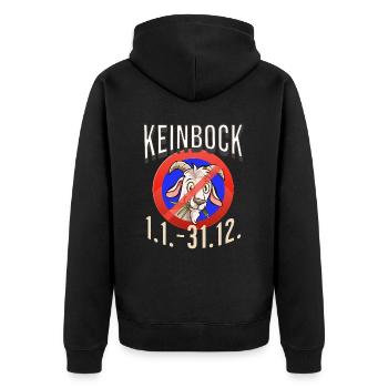 Keinbock Sternzeichen Astrologie Horoskop - Unisex Premium Bio Zip Hoodie - Schwarz - Hinten - Nico (187cm)
