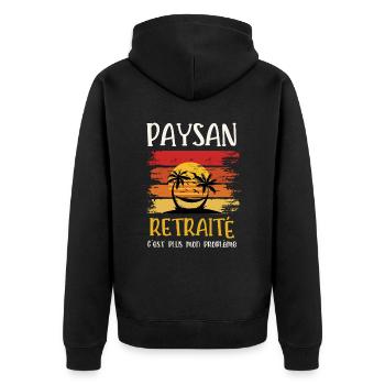 paysan retraité - Veste à capuche bio Premium Unisexe - noir - Dos - Nico (187cm)
