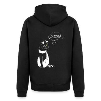 Cute Cat Meow - Amoureux des chats - Veste à capuche bio Premium Unisexe - noir - Dos - Nico (187cm)