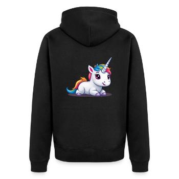 Bébé licorne - Veste à capuche bio Premium Unisexe - noir - Dos - Nico (187cm)