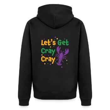 Lass uns Krebse bekommen - Unisex Premium Bio Zip Hoodie - Schwarz - Hinten - Nico (187cm)