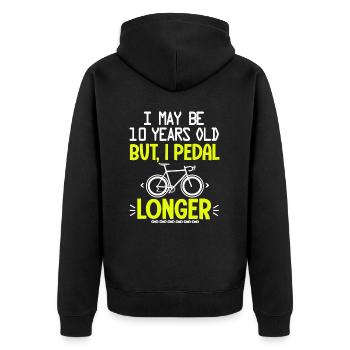 10 years old anniversary cycling 10 th - Unisex Premium Organic Zip Hoodie - black - Back - Nico (187cm)