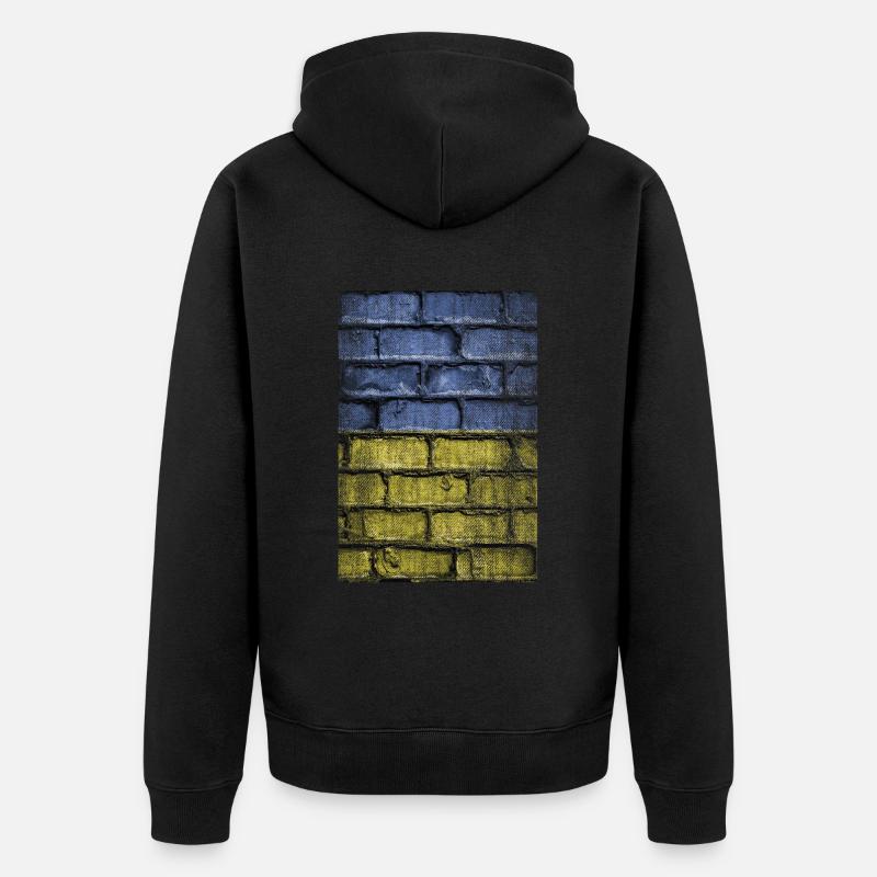 Mur Ukraine - Veste à capuche bio Premium Unisexe - noir
