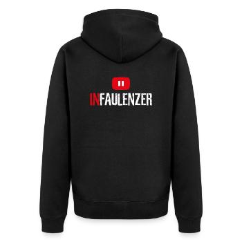 Infaulenzer - Unisex Premium Bio Zip Hoodie - Schwarz - Hinten - Nico (187cm)
