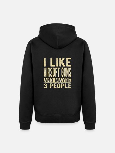 Airsoft Guns Saying - Unisex Premium Organic Zip Hoodie - black