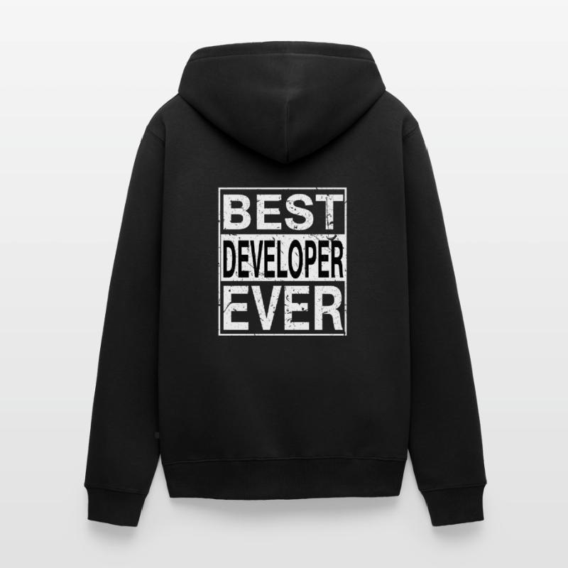 Best Developer Ever Developer Gift Unisex Premium Organic Zip Hoodie