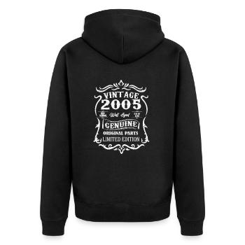 2005 vintage né vintage cadeau d’anniversaire - Veste à capuche bio Premium Unisexe - noir - Dos - Nico (187cm)