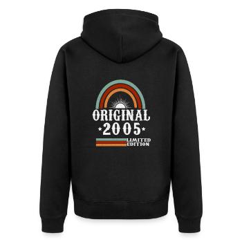 Original 2005 Vintage vintage retro anniversaire - Veste à capuche bio Premium Unisexe - noir - Dos - Nico (187cm)