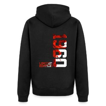 66. GEBURTSTAG 66 JAHRE LIMITED EDITION 1960 - Unisex Premium Bio Zip Hoodie - Schwarz - Hinten - Nico (187cm)