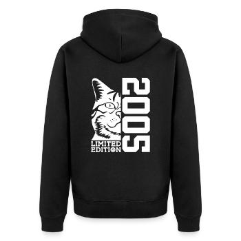 ÉDITION LIMITÉE 2005 21E ANNIVERSAIRE DU CHAT - Veste à capuche bio Premium Unisexe - noir - Dos - Nico (187cm)