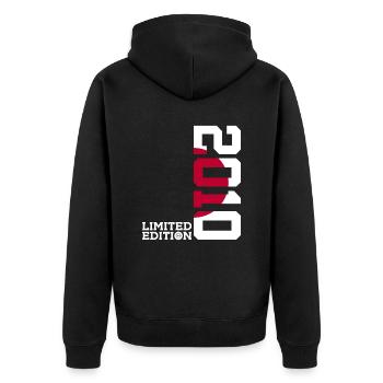 LIMITED EDITION 2010 JAPAN 16. GEBURTSTAG - Unisex Premium Bio Zip Hoodie - Schwarz - Hinten - Nico (187cm)