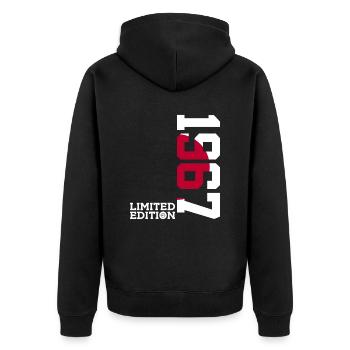 LIMITED EDITION 1967 JAPAN 59. GEBURTSTAG - Unisex Premium Bio Zip Hoodie - Schwarz - Hinten - Nico (187cm)