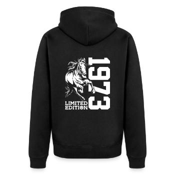 53E ANNIVERSAIRE CHEVAL ÉDITION LIMITÉE 1973 ÉQUITATION - Veste à capuche bio Premium Unisexe - noir - Dos - Nico (187cm)