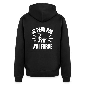 je peux pas j'ai forge - Veste à capuche bio Premium Unisexe - noir - Dos - Nico (187cm)