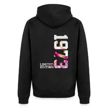 53. GEBURTSTAG 53 JAHRE LIMITED EDITION 1973 - Unisex Premium Bio Zip Hoodie - Schwarz - Hinten - Nico (187cm)