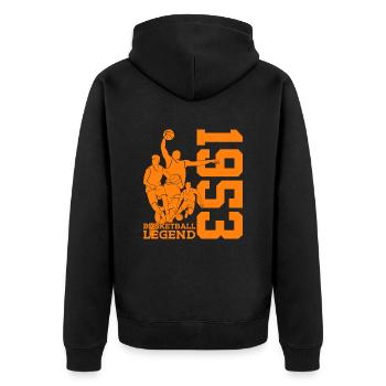 BASKETBALL LEGEND 1953 BASKETBALL 73RD BIRTHDAY - Unisex Premium Organic Zip Hoodie - black - Back - Nico (187cm)