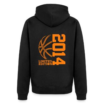 ÉDITION LIMITÉE 2014 BASKETBALL 12E ANNIVERSAIRE - Veste à capuche bio Premium Unisexe - noir - Dos - Nico (187cm)