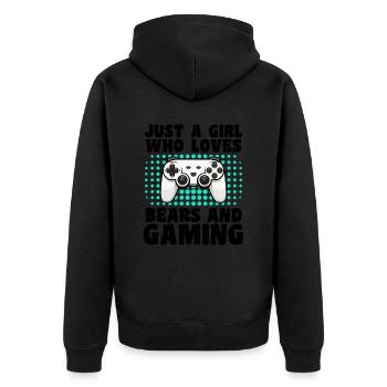Gamer et Ours : Jeux Vidéo et Aventure Sauvage - Veste à capuche bio Premium Unisexe - noir - Dos - Nico (187cm)