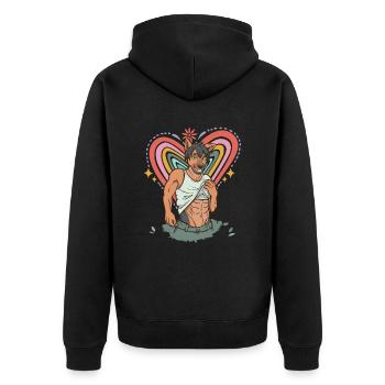 Fier LGBT Anime Furry Cosplay Sexy Fox - Veste à capuche bio Premium Unisexe - noir - Dos - Nico (187cm)