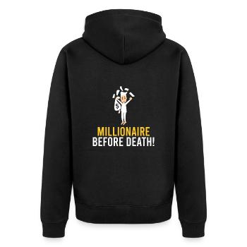 Millionnaire avant la mort ! - Veste à capuche bio Premium Unisexe - noir - Dos - Nico (187cm)