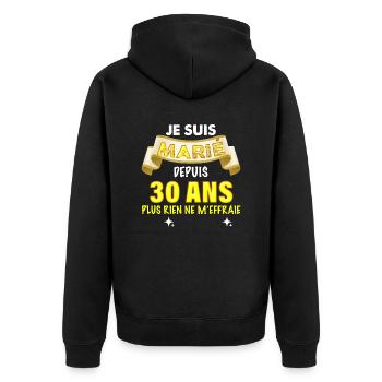 Je Suis Marié Cadeau Epoux Depuis 30 Ans - Veste à capuche bio Premium Unisexe - noir - Dos - Nico (187cm)