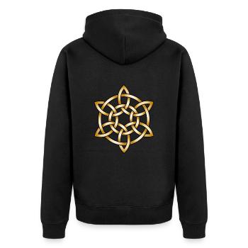 Celtic Knot Kelten Symbol nordische Mythologie - Unisex Premium Bio Zip Hoodie - Schwarz - Hinten - Nico (187cm)