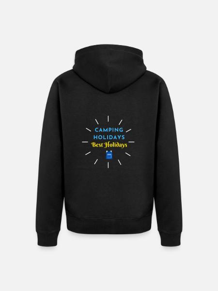 Camping holidays Best holidays - Unisex Premium Organic Zip Hoodie - black