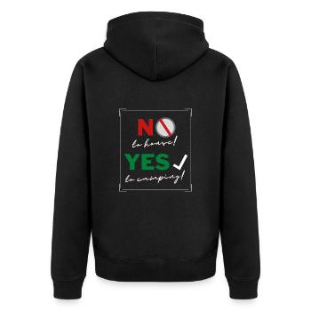 Non à la maison! - Oui au camping-car ! - Veste à capuche bio Premium Unisexe - noir - Dos - Nico (187cm)