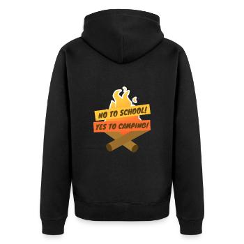 Non à l’école - Oui au camping! - Veste à capuche bio Premium Unisexe - noir - Dos - Nico (187cm)