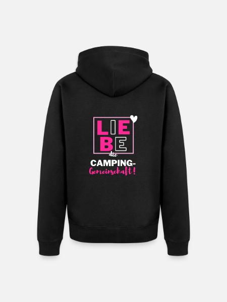 Tolle Camping-Gemeinschaft! - Unisex Premium Bio Zip Hoodie - Schwarz