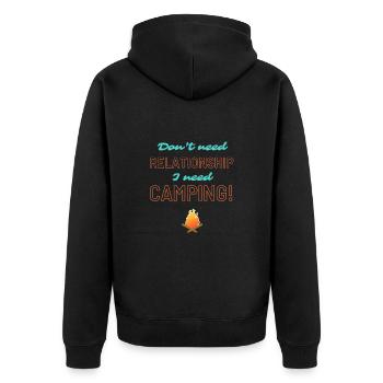 Aucune relation j’ai besoin de camping! - Veste à capuche bio Premium Unisexe - noir - Dos - Nico (187cm)