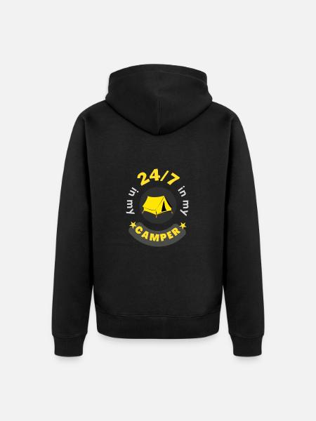 24/7 dans mon camping-car - Veste à capuche bio Premium Unisexe - noir