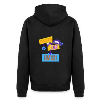 Tuning-Auto, alltägliche Kontrollen - Unisex Premium Bio Zip Hoodie - Schwarz - Hinten - Nico (187cm)