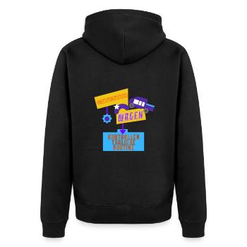 Kontrollen tägliche Routine - Unisex Premium Bio Zip Hoodie - Schwarz - Hinten - Nico (187cm)