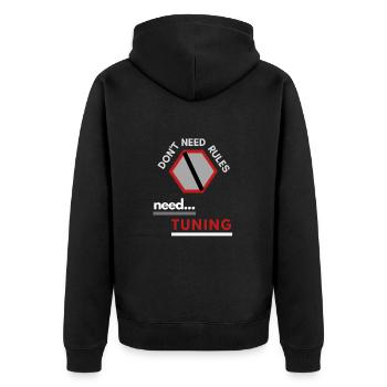 no rules need to be adjusted - Unisex Premium Organic Zip Hoodie - black - Back - Nico (187cm)