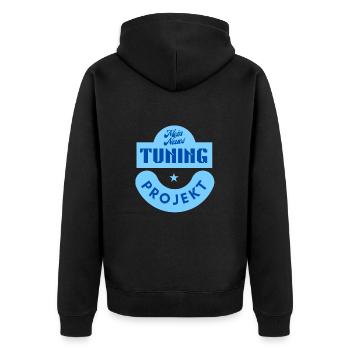 mein neues Tuningprojekt - Unisex Premium Bio Zip Hoodie - Schwarz - Hinten - Nico (187cm)