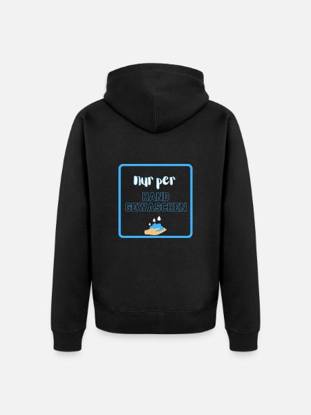 nur per Hand gewaschen - Unisex Premium Bio Zip Hoodie - Schwarz