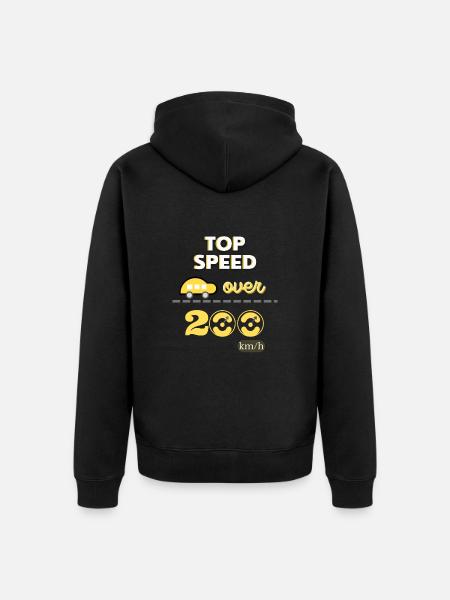 Top speed over 200km/h - Unisex Premium Organic Zip Hoodie - black