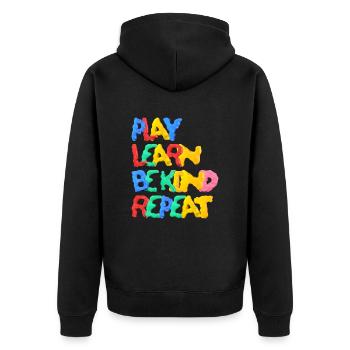 Jouer Apprendre à être gentil Répéter Anti Intimidation Wavy - Veste à capuche bio Premium Unisexe - noir - Dos - Nico (187cm)