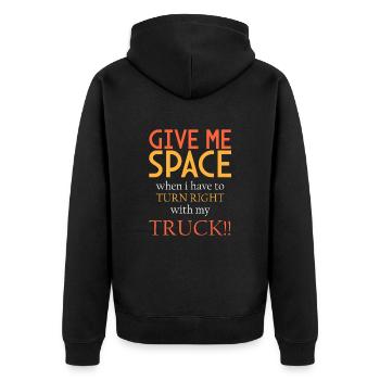 Besoin d’espace! Tourner à droite en camion - Veste à capuche bio Premium Unisexe - noir - Dos - Nico (187cm)