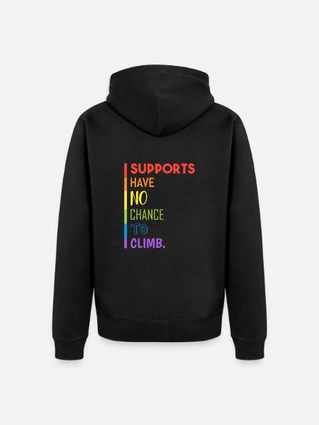 Supports cannot climb - Unisex Premium Organic Zip Hoodie - black