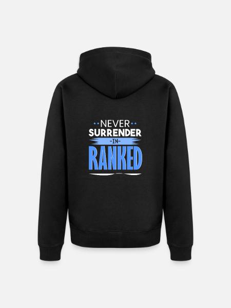 Never SURRENDER - Unisex Premium Organic Zip Hoodie - black